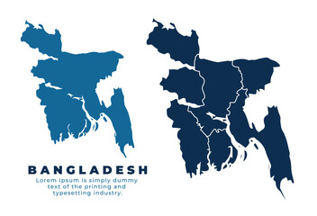 Bangladesh political map and simple flat vector illustration