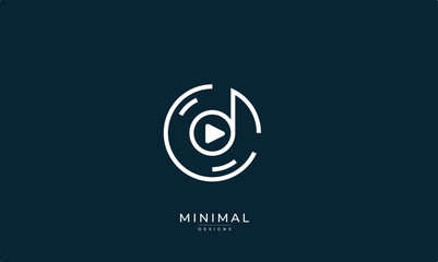 Minimal music play logo / Music note logo / play button logo 