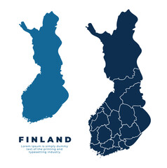 Finland political map and simple flat vector illustration