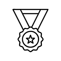 medal icon, medal line art - simple line art of medal, perfect for medal logos and icons and themed design 