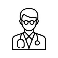 medical doctor icon, medical doctor line art - simple line art of medical doctor, perfect for medical doctor logos and icons and themed design 