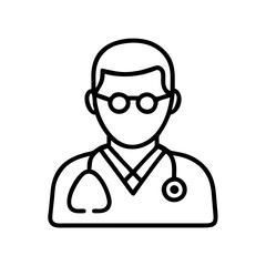 Fototapeta premium medical doctor icon, medical doctor line art - simple line art of medical doctor, perfect for medical doctor logos and icons and themed design 