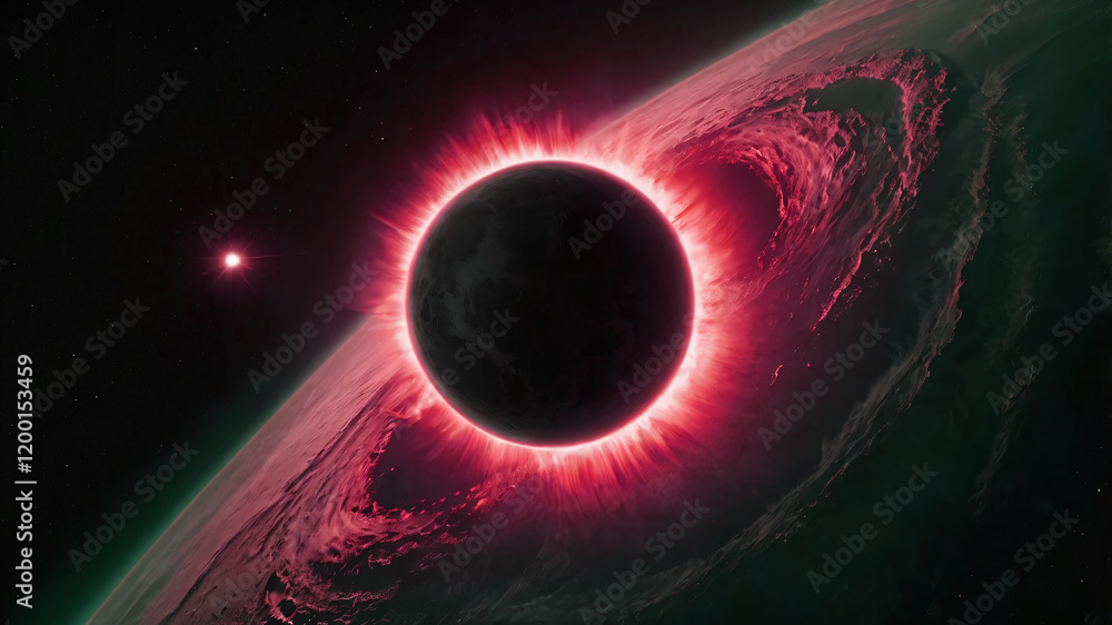 Wall mural science concept background with planet on space