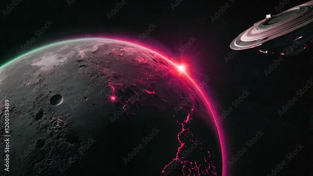 Canvas Prints science concept background with planet on space