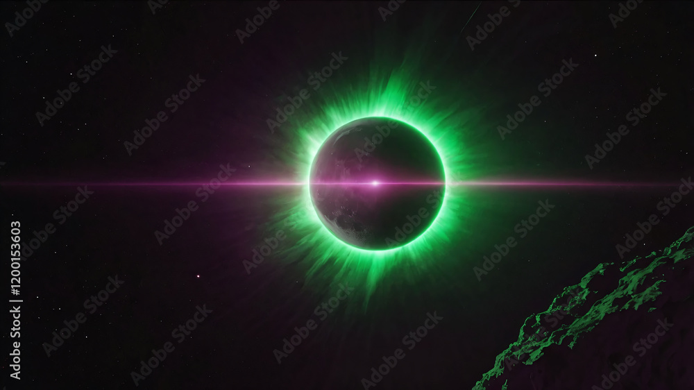 Wall mural science concept background with planet on space