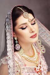 Woman Veil Jewelry Indian Dress