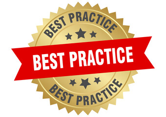 best practice. best practice round red and gold label isolated on transparent background