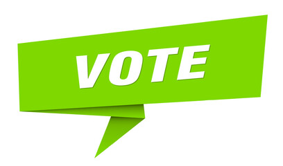 vote banner. vote speech bubble, label, sticker, sign template