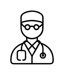 Fototapeta premium medicine doctor icon, medicine doctor line art - simple line art of medicine doctor, perfect for medicine doctor logos and icons and themed design 