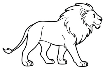 lion outline drawing