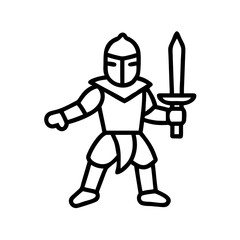 Obraz premium medieval knight icon, medieval knight line art - simple line art of medieval knight, perfect for medieval knight logos and icons and themed design 