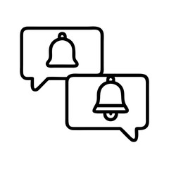 messaging reminders bells icon, messaging reminders bells line art - simple line art of messaging reminders bells, perfect for messaging reminders bells logos and icons and themed design 