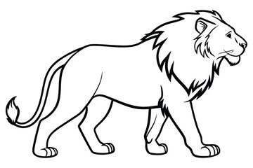 lion outline drawing