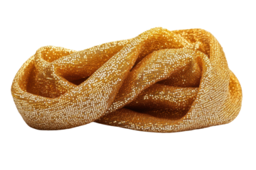 Sparkling gold metallic scarf twisted in an elegant design for stylish accessorizing