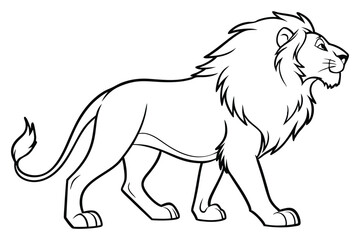 lion outline drawing