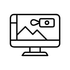 modern virtual screen icon, modern virtual screen line art - simple line art of modern virtual screen, perfect for modern virtual screen logos and icons and themed design 