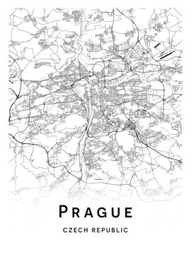 City map of the Prague Czech Repubic - concept art.