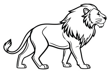 lion outline drawing