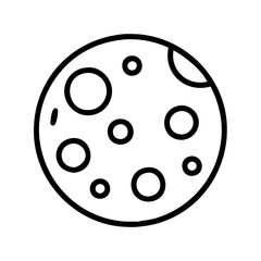 moon flat icon, moon flat line art - simple line art of moon flat, perfect for moon flat logos and icons and themed design 