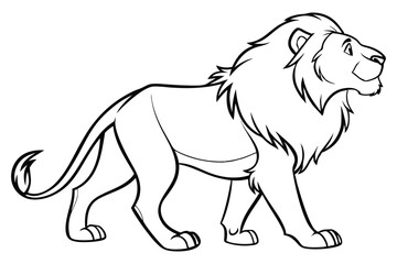 lion outline drawing