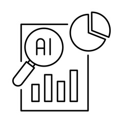 Data Analysis – Magnifying Glass on Data Representing AI Insights
