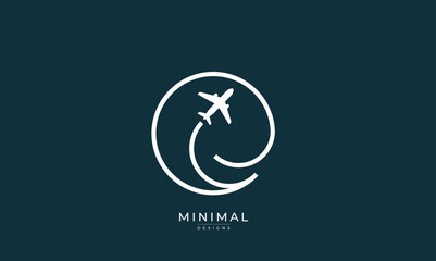 Minimal Plane logo / travel logo / flight logo / holiday 