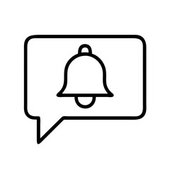 notification message bell icon, notification message bell line art - simple line art of notification message bell, perfect for notification message bell logos and icons and themed design 