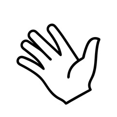 open palm hand flat icon, open palm hand flat line art - simple line art of open palm hand flat, perfect for open palm hand flat logos and icons and themed design 