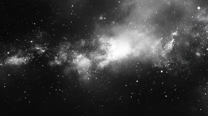 Fototapeta premium Cosmic dust and stellar glow in grayscale.