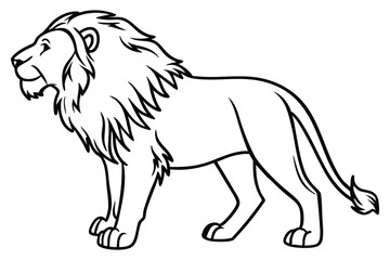 lion outline drawing
