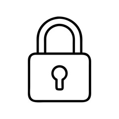 padlock icon, padlock line art - simple line art of padlock, perfect for padlock logos and icons and themed design 