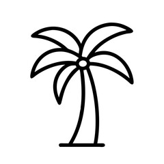 palm tree icon, palm tree line art - simple line art of palm tree, perfect for palm tree logos and icons and themed design 
