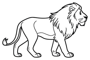 lion outline drawing