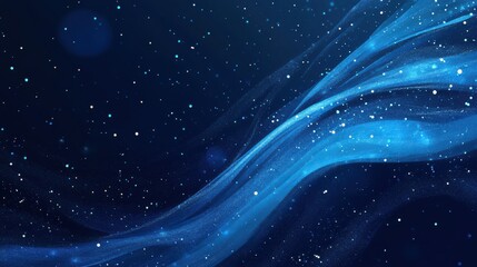 Glowing blue waves in dark space