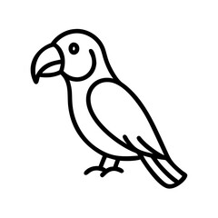 parrot icon, parrot line art - simple line art of parrot, perfect for parrot logos and icons and themed design 