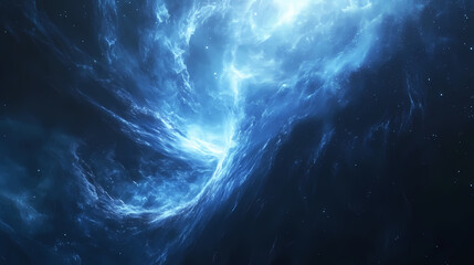 Mesmerizing blue swirling vortex of light creates dynamic and captivating visual effect, evoking sense of motion and energy in cosmic space setting. Cosmic Space Vortex. Illustration
