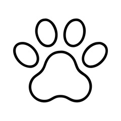 paw print icon, paw print line art - simple line art of paw print, perfect for paw print logos and icons and themed design 
