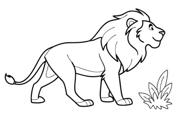 lion outline drawing