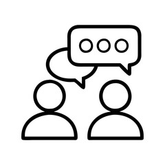 people talking icon, people talking line art - simple line art of people talking, perfect for people talking logos and icons and themed design 