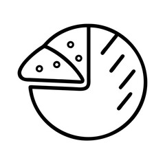 pie icon, pie line art - simple line art of pie, perfect for pie logos and icons and themed design 