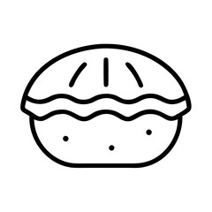 pie icon, pie line art - simple line art of pie, perfect for pie logos and icons and themed design 