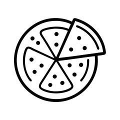 pie icon, pie line art - simple line art of pie, perfect for pie logos and icons and themed design 