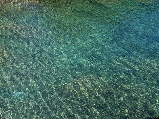 Natural sea background blue emerald water surface.