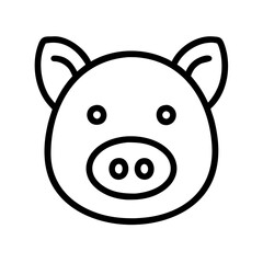 piggy icon, piggy line art - simple line art of piggy, perfect for piggy logos and icons and themed design 