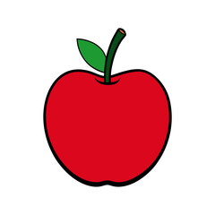 Apple Vector Art Illustration - Flat Apple Fruit Design