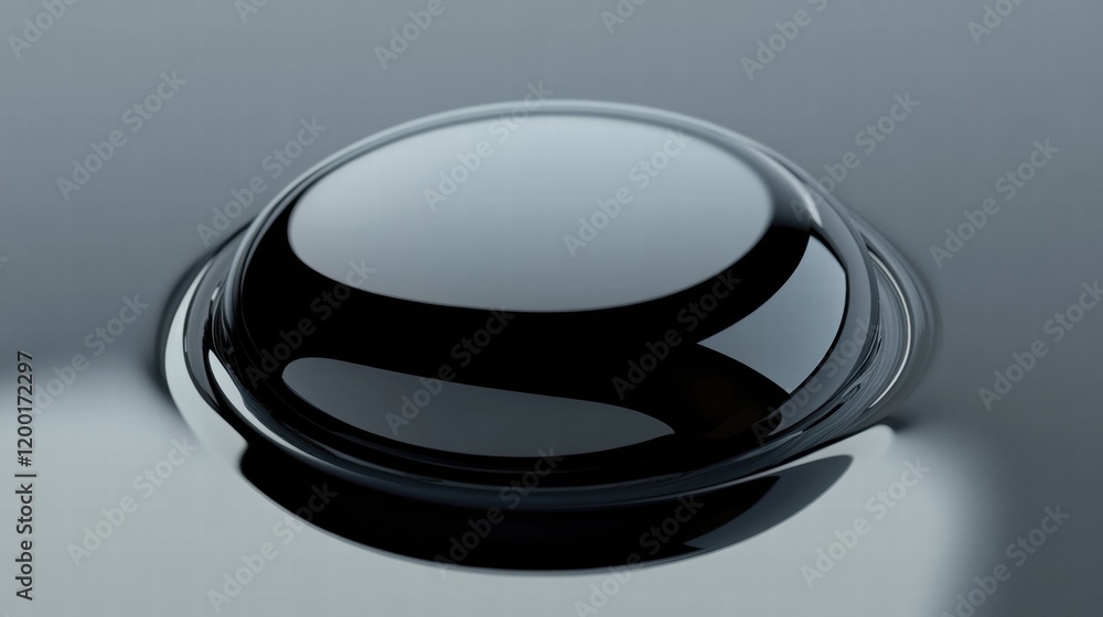Leinwandbilder close up view of a black oil drop highlighting shape and surface characteristics in natural light co