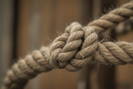 a rope is tied to a wooden wall