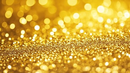 Shimmering gold glitter background, shiny and sparkling, golden lights, close-up, shiny gold background