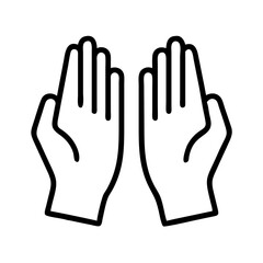 praying hands icon, praying hands line art - simple line art of praying hands, perfect for praying hands logos and icons and themed design 