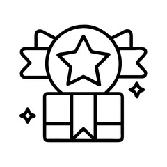 prize icon, prize line art - simple line art of prize, perfect for prize logos and icons and themed design 